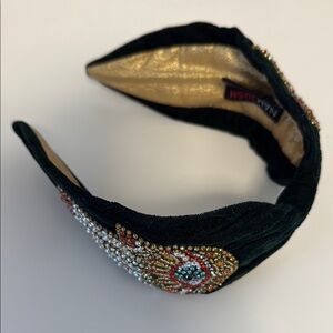 Black and Gold Beaded Hair Accessory